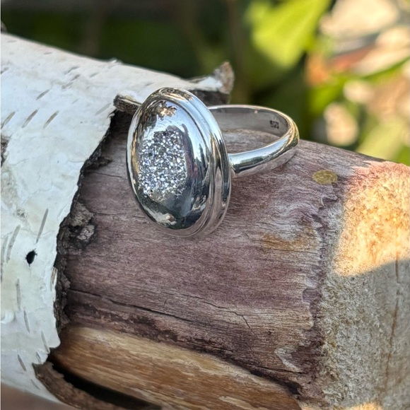 Platinum Aura Druzy Ring